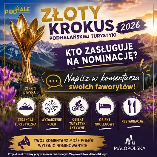 Złoty Krokus 2026: Mieszkańcy Podhala wybiorą najlepsze atrakcje i wydarzenia regionu