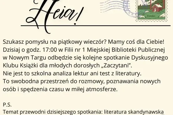 Dziś o 17:00 drugie spotkanie Dyskusyjnego Klubu Książki „Zaczytani” w Filii nr 1
