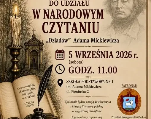Narodowe Czytanie „Dziadów” w Krościenku nad Dunajcem – zaproszenie na 5 września