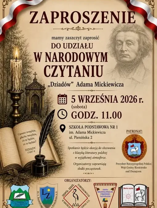 Narodowe Czytanie „Dziadów” w Krościenku nad Dunajcem – zaproszenie na 5 września