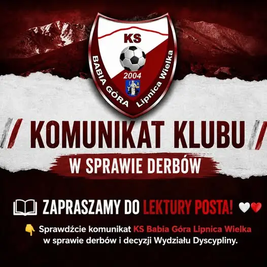 Derby bez walkowera: KS Babia Góra utrzymuje zwycięstwo 3:2 po decyzji Wydziału Dyscypliny