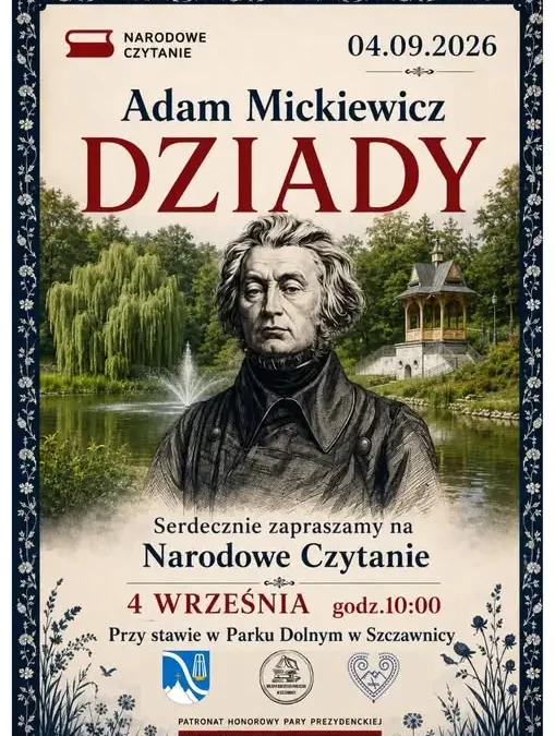 Narodowe Czytanie 2026 w Szczawnicy: Dziady nad stawem w Parku Dolnym