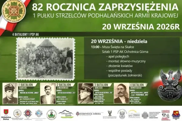 Ochotnica Górna uczci 82. rocznicę zaprzysiężenia 1 Pułku Strzelców Podhalańskich AK