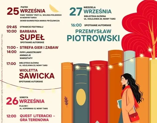 Jesienny Festiwal Literacki 2026 w Nowym Targu – program głównych dni