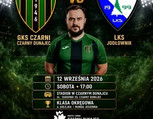 GKS Czarni Czarny Dunajec zagra u siebie z LKS Jodłownik w 6. kolejce klasy okręgowej