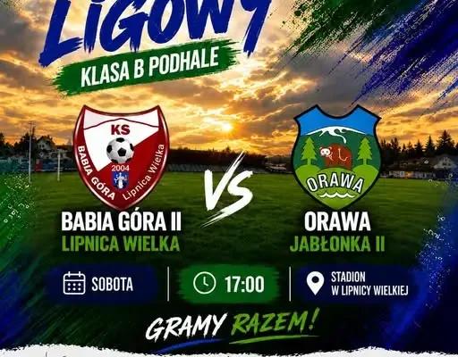 Derby w Klasie B: rezerwy Orawy Jabłonka zmierzą się z Babią Górą II
