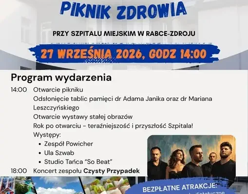 Rodzinny Piknik Zdrowia w Rabce-Zdroju – bezpłatne konsultacje, koncerty i atrakcje dla dzieci
