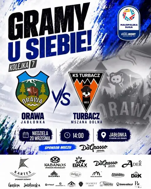 LKS Orawa Jabłonka wraca na własny stadion. W niedzielę mecz z Turbaczem Mszana Dolna