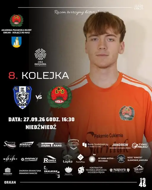 Orkan Września zagra na wyjeździe z Orkanem Niedźwiedź w 8. kolejce ligi