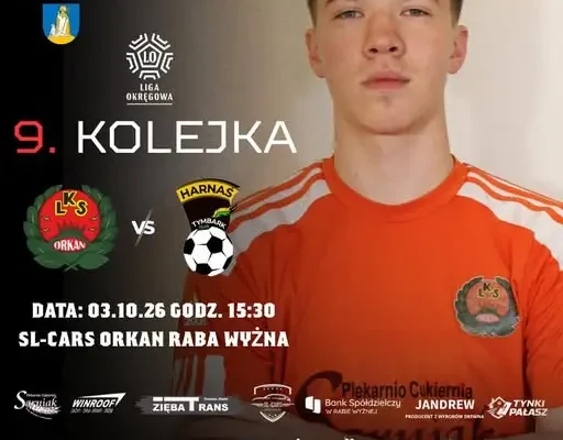 Orkan Raba Wyżna podejmuje Harnasia Tymbark w 9. kolejce ligi okręgowej