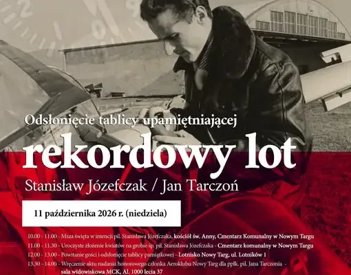 Nowy Targ: 60. rocznica rekordowego lotu szybowcowego – obchody już 11 października