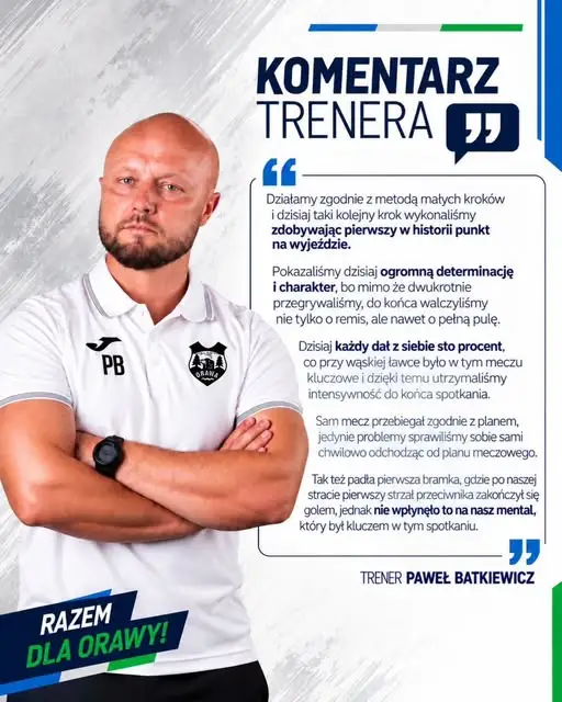 Pierwszy wyjazdowy punkt w historii. Trener Orawy Jabłonka podsumował mecz z Tarnovią