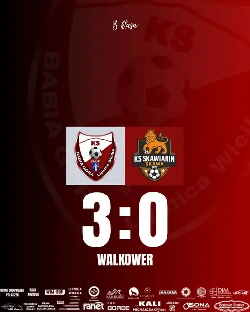 Babia Góra II wygrywa walkowerem. Trzy punkty zostają w Lipnicy