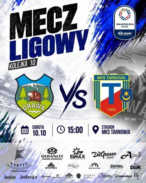 LKS Orawa Jabłonka zagra w Tarnowie. Historyczny mecz w V lidze małopolskiej
